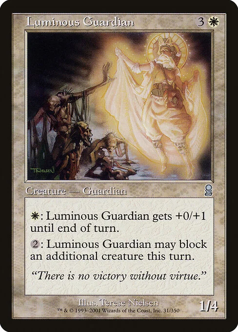 Luminous Guardian, carta Magic di tipo Creature — Human Nomad illustrata da Terese Nielsen