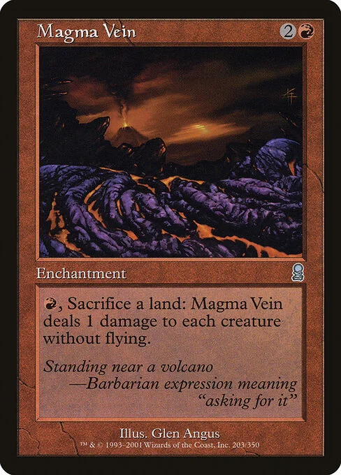 Magma Vein, carta Magic di tipo Enchantment illustrata da Glen Angus