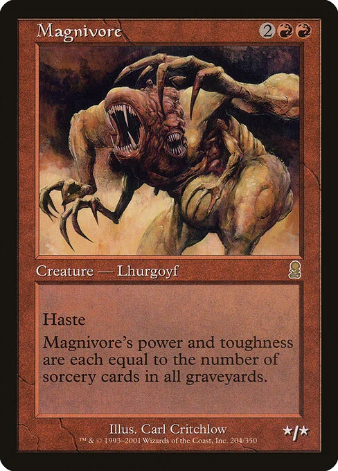 Magnivore, carta Magic di tipo Creature — Lhurgoyf illustrata da Carl Critchlow