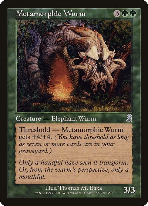 Metamorphic Wurm, carta Magic di tipo Creature — Elephant Wurm illustrata da Thomas M. Baxa