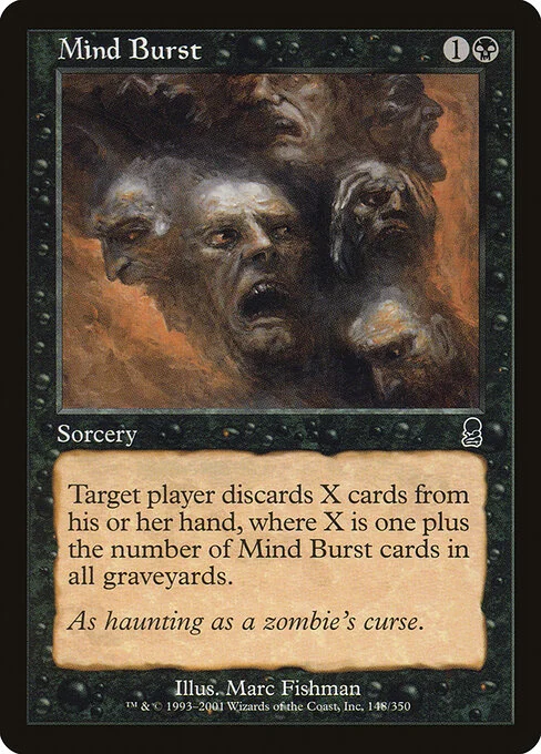 Mind Burst, carta Magic di tipo Sorcery illustrata da Marc Fishman