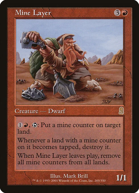 Mine Layer, carta Magic di tipo Creature — Dwarf illustrata da Mark Brill