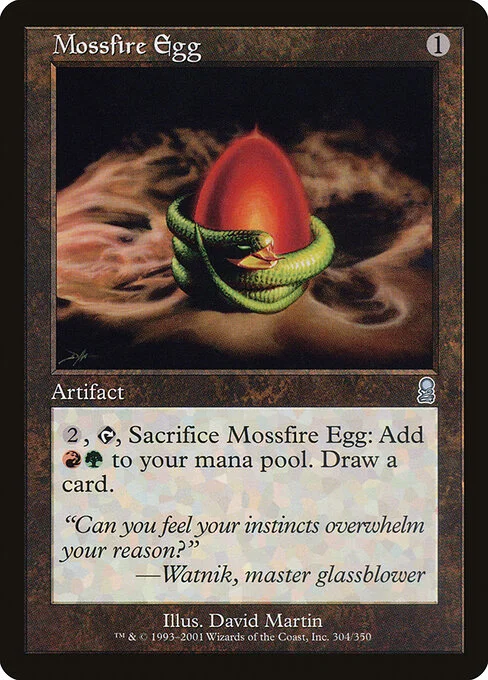 Mossfire Egg, carta Magic di tipo Artifact illustrata da David Martin