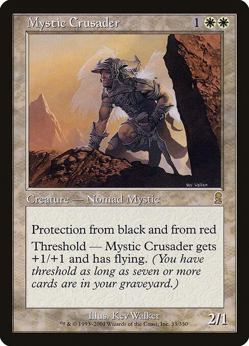 Mystic Crusader, carta Magic di tipo Creature — Human Nomad Mystic illustrata da Kev Walker