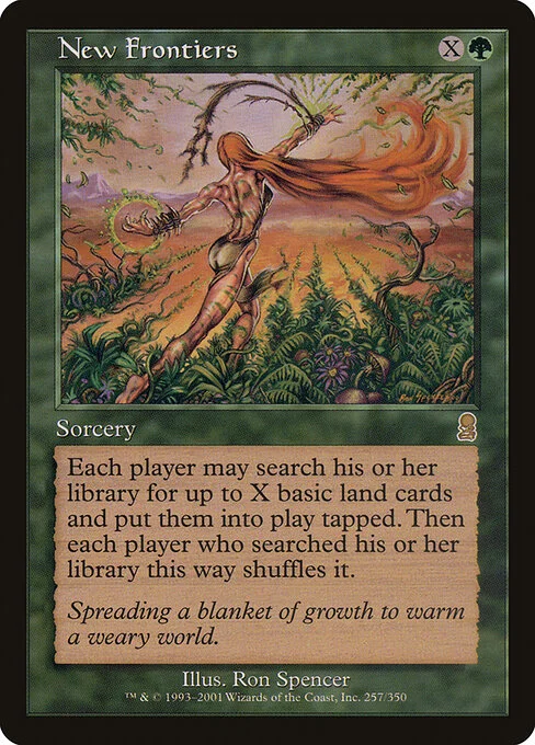 New Frontiers, carta Magic di tipo Sorcery illustrata da Ron Spencer