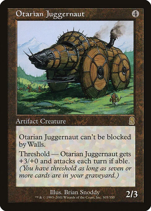 Otarian Juggernaut, carta Magic di tipo Artifact Creature — Juggernaut illustrata da Brian Snõddy