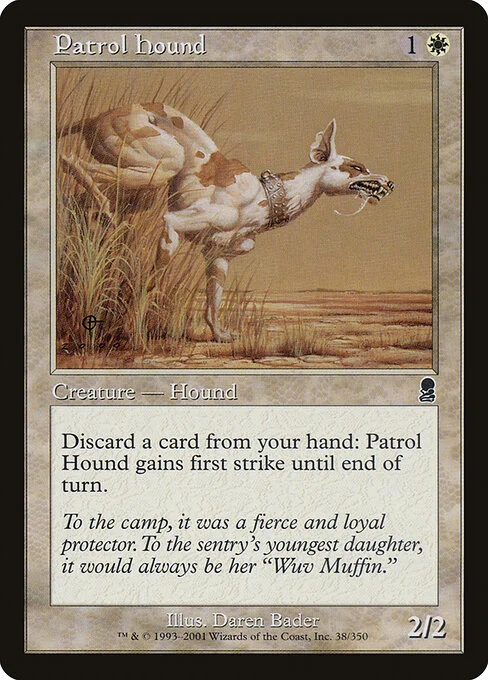 Patrol Hound, carta Magic di tipo Creature — Dog illustrata da Daren Bader