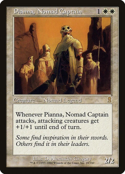 Pianna, Nomad Captain, carta Magic di tipo Legendary Creature — Human Nomad illustrata da D. Alexander Gregory