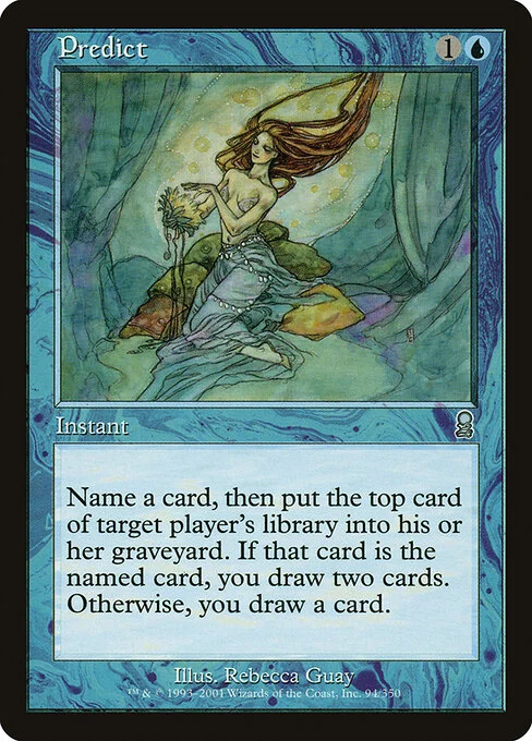 Predict, carta Magic di tipo Instant illustrata da Rebecca Guay