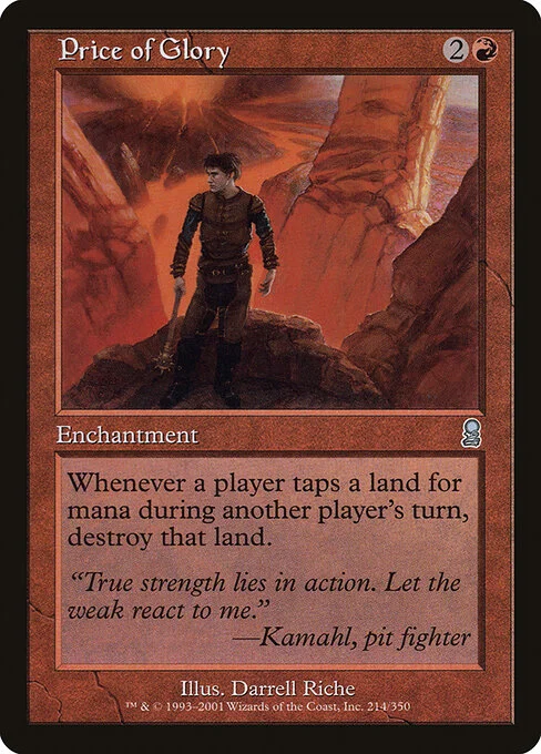Price of Glory, carta Magic di tipo Enchantment illustrata da Darrell Riche