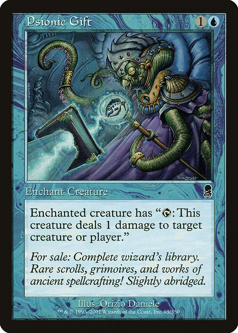 Psionic Gift, carta Magic di tipo Enchantment — Aura illustrata da Dany Orizio