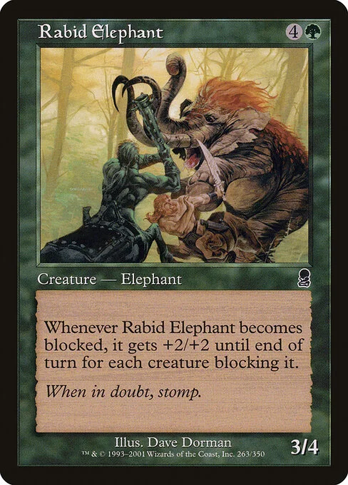 Rabid Elephant, carta Magic di tipo Creature — Elephant illustrata da Dave Dorman