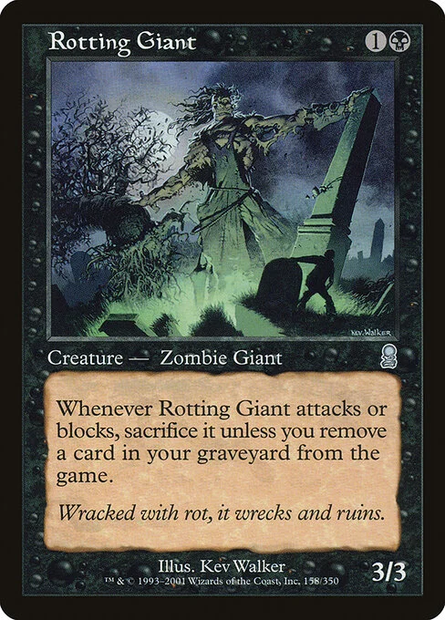 Rotting Giant, carta Magic di tipo Creature — Zombie Giant illustrata da Kev Walker