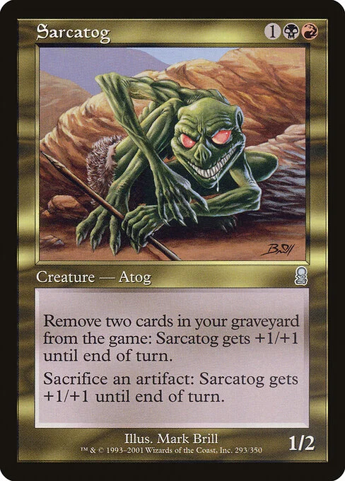 Sarcatog, carta Magic di tipo Creature — Atog illustrata da Mark Brill