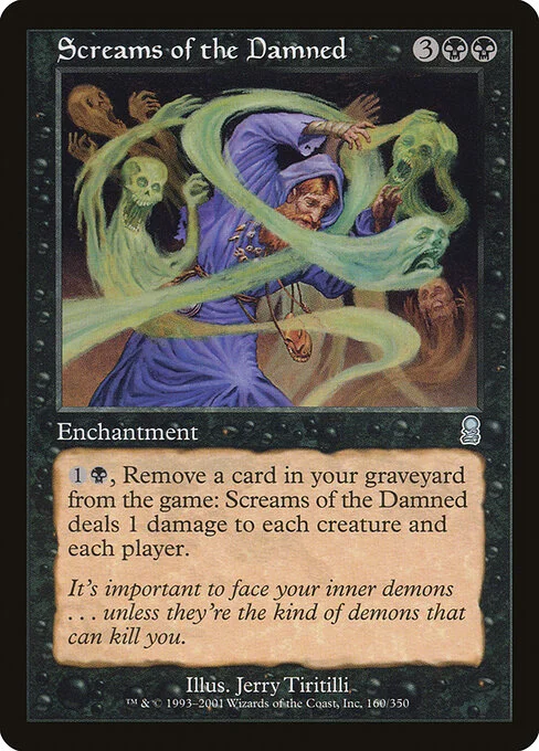 Screams of the Damned, carta Magic di tipo Enchantment illustrata da Jerry Tiritilli