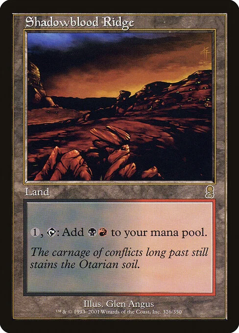 Shadowblood Ridge, carta Magic di tipo Land illustrata da Glen Angus