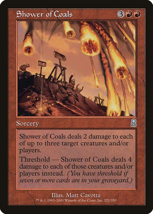 Shower of Coals, carta Magic di tipo Sorcery illustrata da Matt Cavotta
