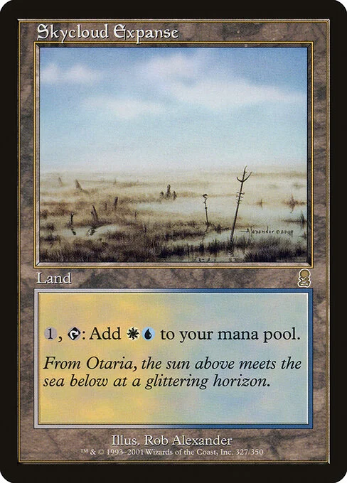 Skycloud Expanse, carta Magic di tipo Land illustrata da Rob Alexander