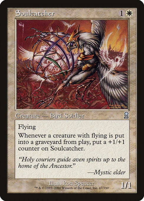 Soulcatcher, carta Magic di tipo Creature — Bird Soldier illustrata da Ron Spencer