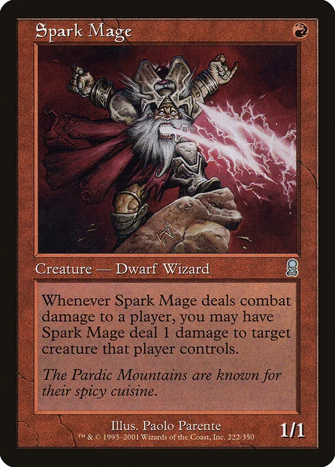 Spark Mage, carta Magic di tipo Creature — Dwarf Wizard illustrata da Paolo Parente
