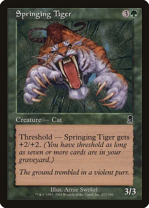 Springing Tiger, carta Magic di tipo Creature — Cat illustrata da Arnie Swekel