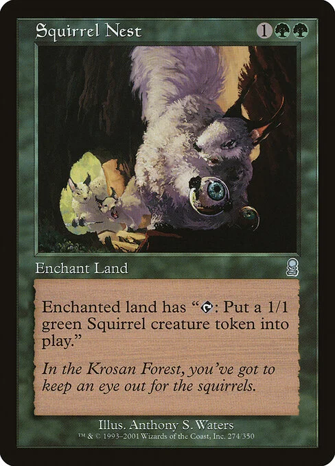 Squirrel Nest, carta Magic di tipo Enchantment — Aura illustrata da Anthony S. Waters