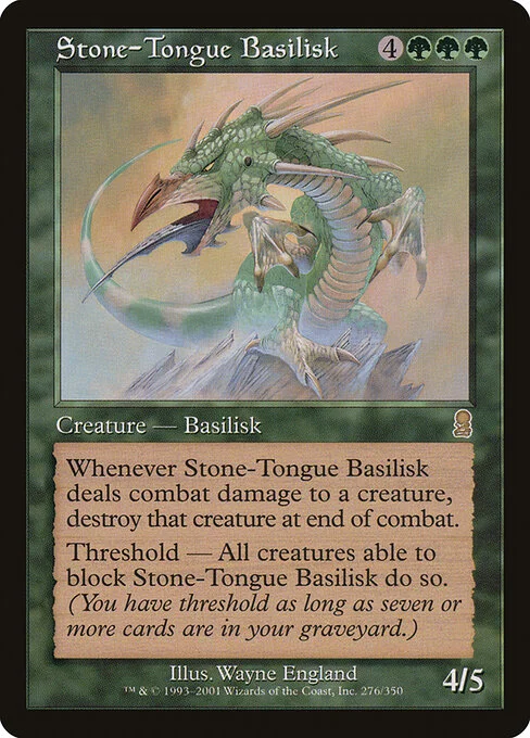 Stone-Tongue Basilisk, carta Magic di tipo Creature — Basilisk illustrata da Wayne England