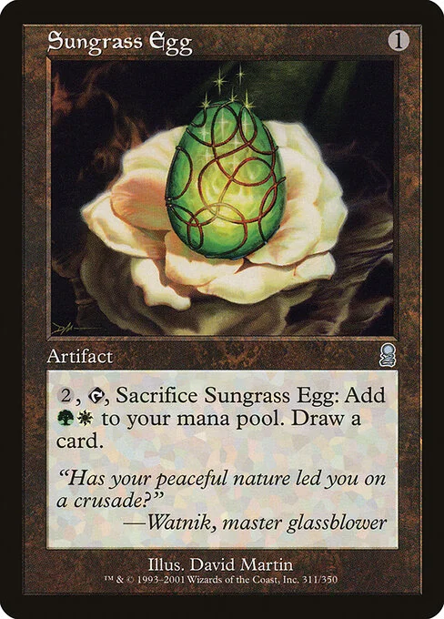 Sungrass Egg, carta Magic di tipo Artifact illustrata da David Martin