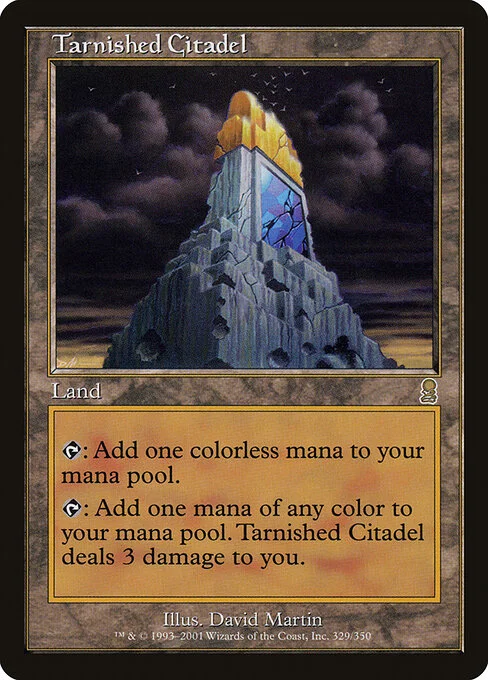 Tarnished Citadel, carta Magic di tipo Land illustrata da David Martin