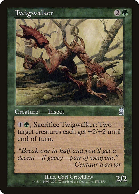 Twigwalker, carta Magic di tipo Creature — Insect illustrata da Carl Critchlow