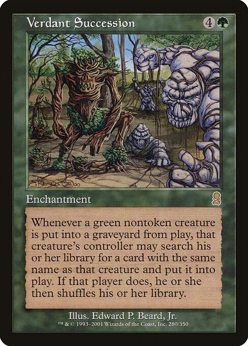 Verdant Succession, carta Magic di tipo Enchantment illustrata da Edward P. Beard, Jr.