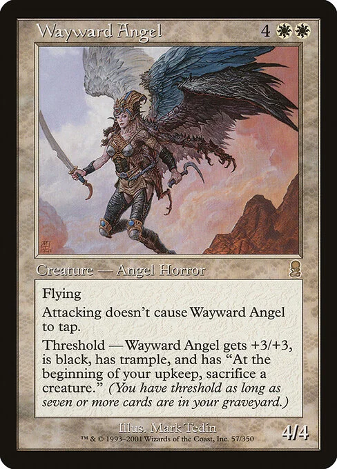 Wayward Angel, carta Magic di tipo Creature — Angel Horror illustrata da Mark Tedin