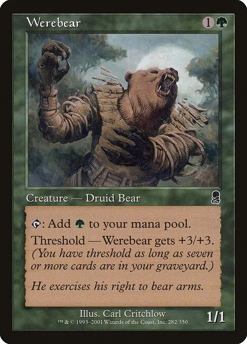 Werebear, carta Magic di tipo Creature — Human Bear Druid illustrata da Carl Critchlow