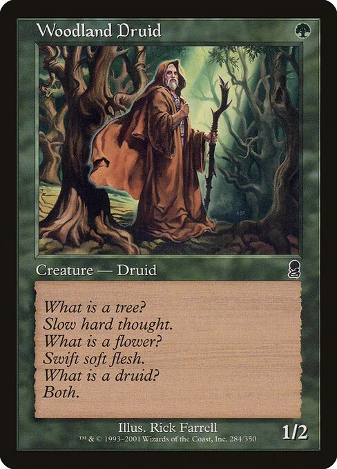 Woodland Druid, carta Magic di tipo Creature — Human Druid illustrata da Rick Farrell