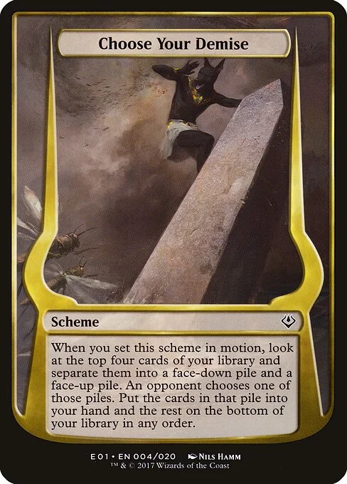Choose Your Demise, carta Magic di tipo Scheme illustrata da Nils Hamm