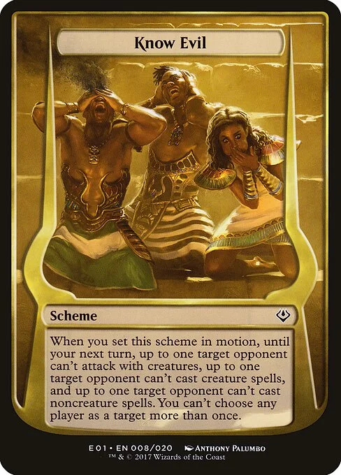 Know Evil, carta Magic di tipo Scheme illustrata da Anthony Palumbo