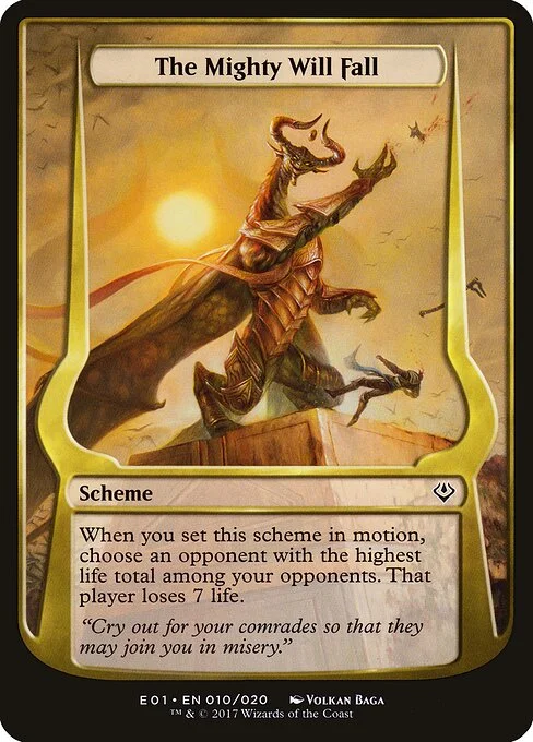 The Mighty Will Fall, carta Magic di tipo Scheme illustrata da Volkan Baǵa