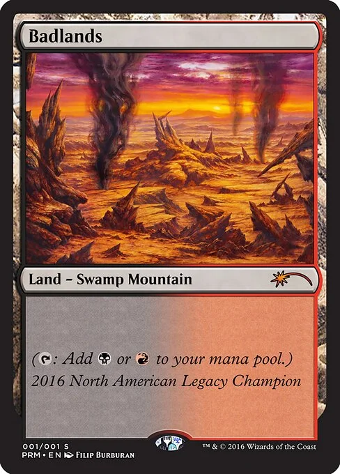 Badlands, carta Magic di tipo Land — Swamp Mountain illustrata da Filip Burburan