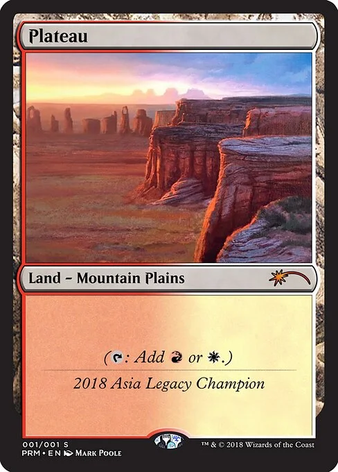 Plateau, carta Magic di tipo Land — Mountain Plains illustrata da Mark Poole