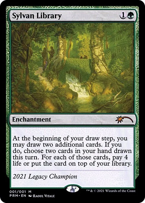 Sylvan Library, carta Magic di tipo Enchantment illustrata da Raoul Vitale