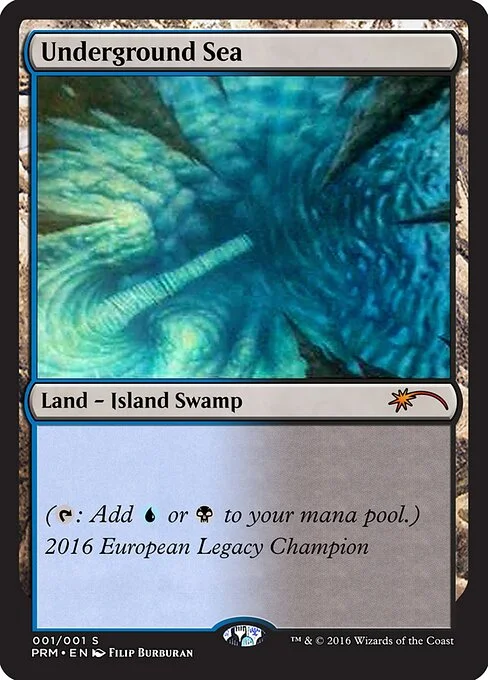 Underground Sea, carta Magic di tipo Land — Island Swamp illustrata da Filip Burburan