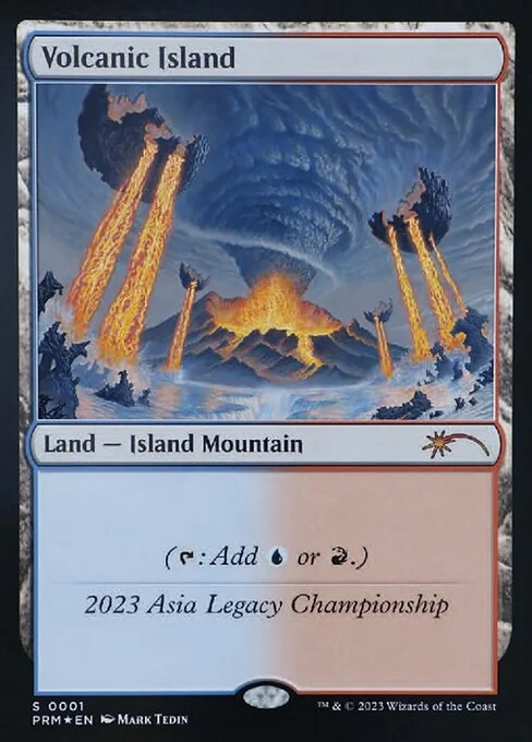 Volcanic Island, carta Magic di tipo Land — Island Mountain illustrata da Mark Tedin