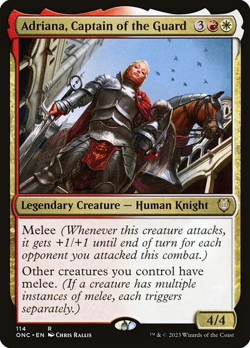 Adriana, Captain of the Guard, carta Magic di tipo Legendary Creature — Human Knight illustrata da Chris Rallis