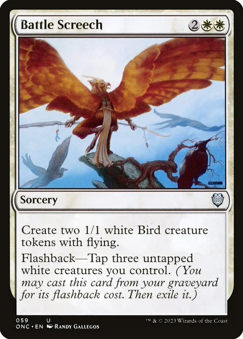 Battle Screech, carta Magic di tipo Sorcery illustrata da Randy Gallegos