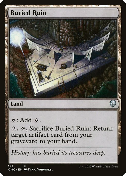 Buried Ruin, carta Magic di tipo Land illustrata da Franz Vohwinkel