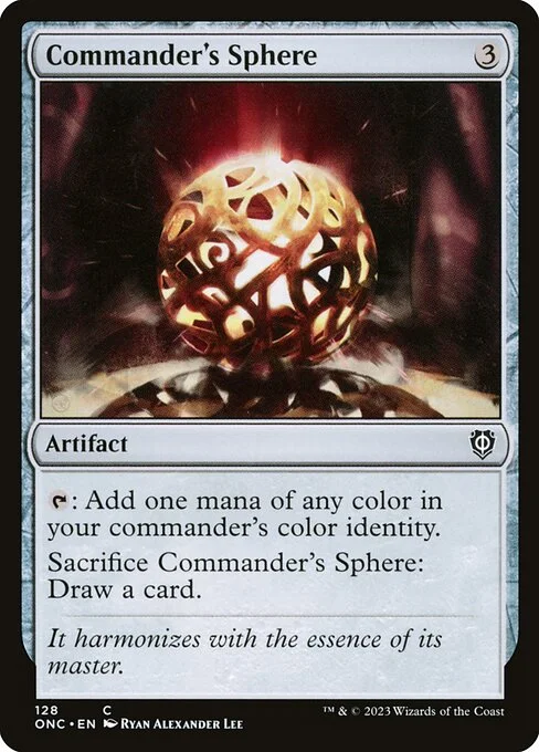 Commander's Sphere, carta Magic di tipo Artifact illustrata da Ryan Alexander Lee