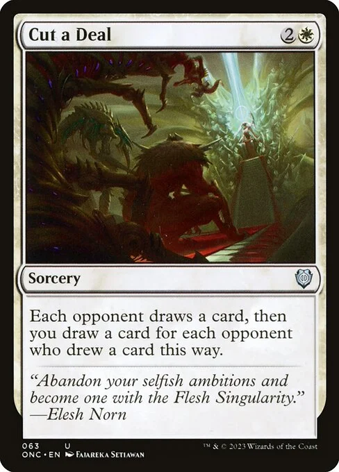 Cut a Deal, carta Magic di tipo Sorcery illustrata da Fajareka Setiawan