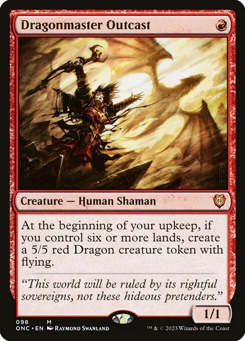 Dragonmaster Outcast, carta Magic di tipo Creature — Human Shaman illustrata da Raymond Swanland
