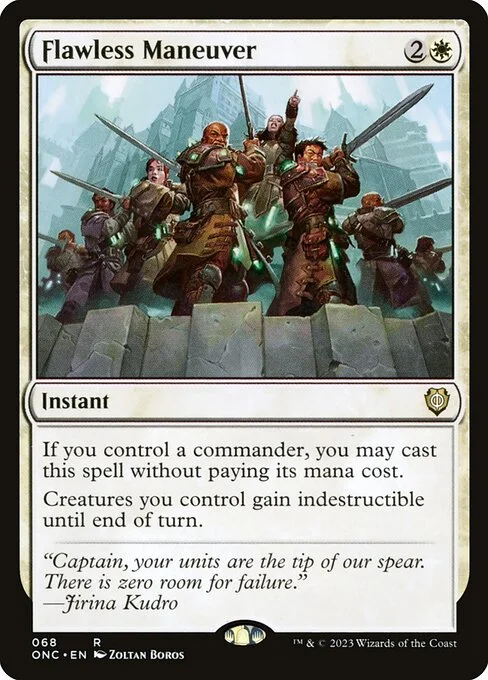 Flawless Maneuver, carta Magic di tipo Instant illustrata da Zoltan Boros
