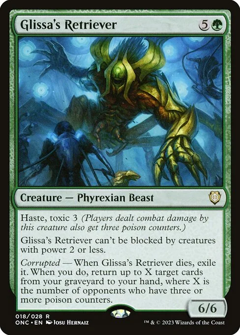 Glissa's Retriever, carta Magic di tipo Creature — Phyrexian Beast illustrata da Josu Hernaiz